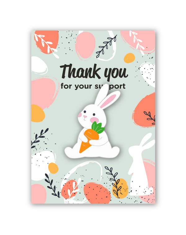 Rabbit Badge on Spring Backing Card