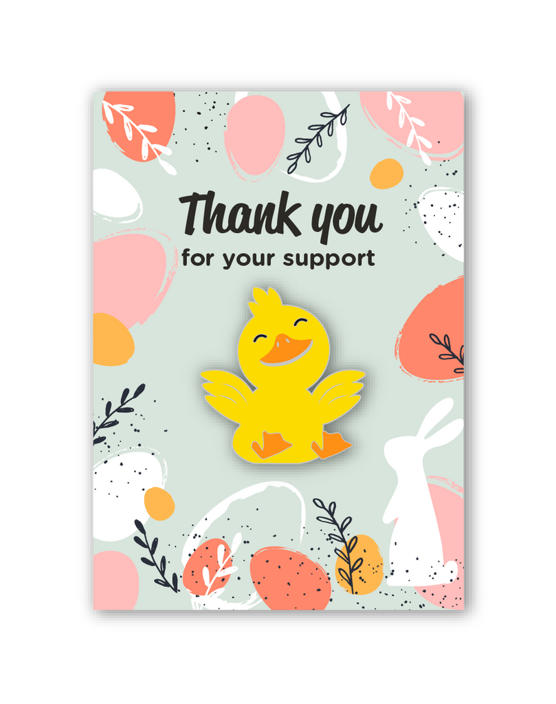 Chick Badge on Spring Backing Card